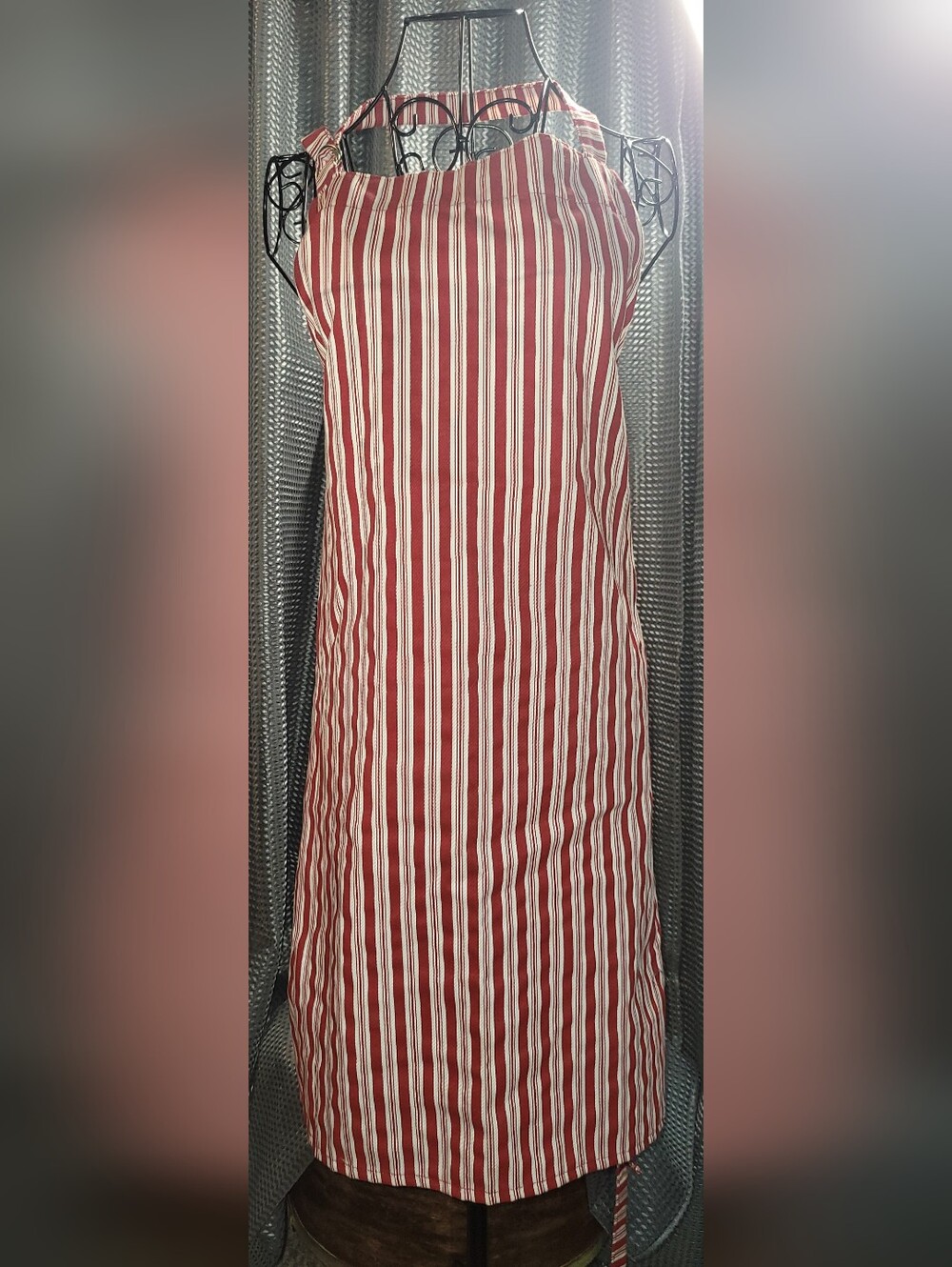 Classic Red and White Striped BBQ Apron